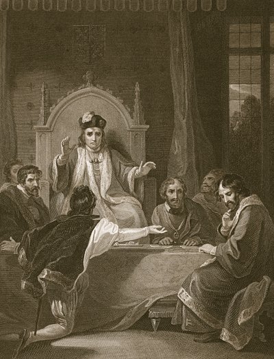 Clifford accusing Stanley, engraved by W. Bromley, illustration from David Hume